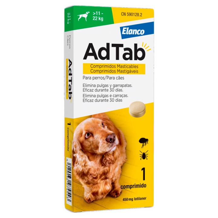 ADTAB ANTIPARASITARIO PERRO 450MG 11-22KG