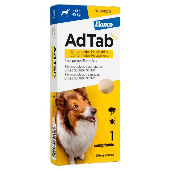 ADTAB ANTIPARASITARIO PERRO 900MG 22-45KG