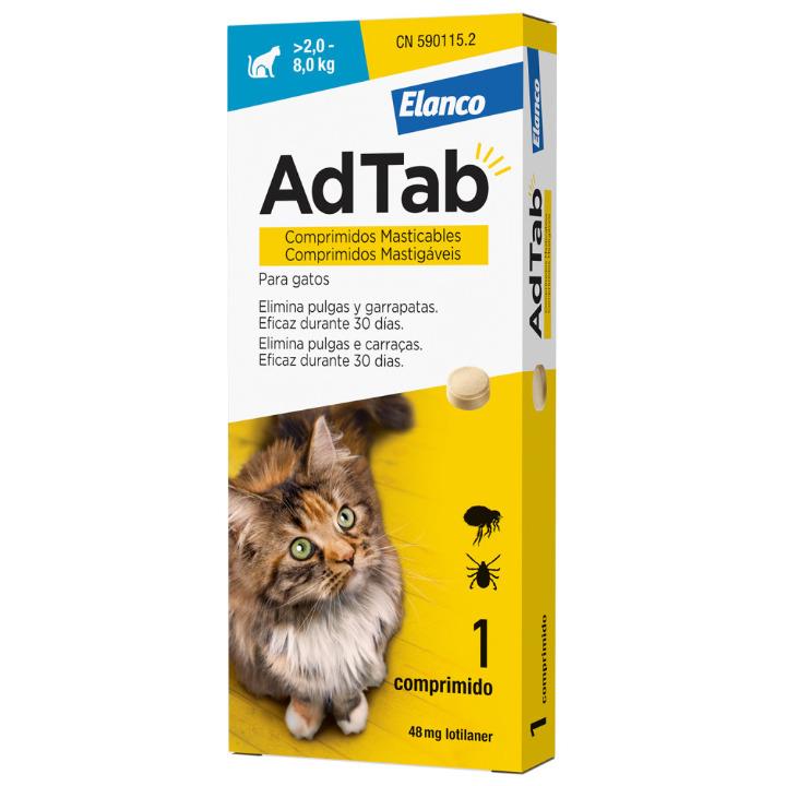 ADTAB ANTIPARASITARIO GATO 48MG 2-8KG