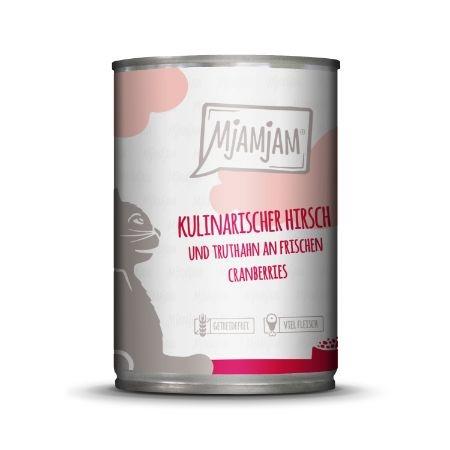 MJAMJAM PERRO CIERVO CULINARIO Y PAVO CON ARANDANOS ROJOS GRANDES FRESCOS 400 GR