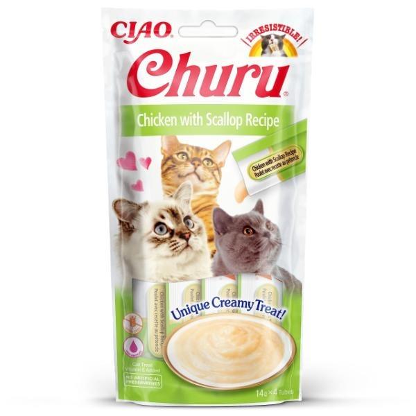 CHURU CAT RECETA DE POLLO CON VIEIRA 4X14GR