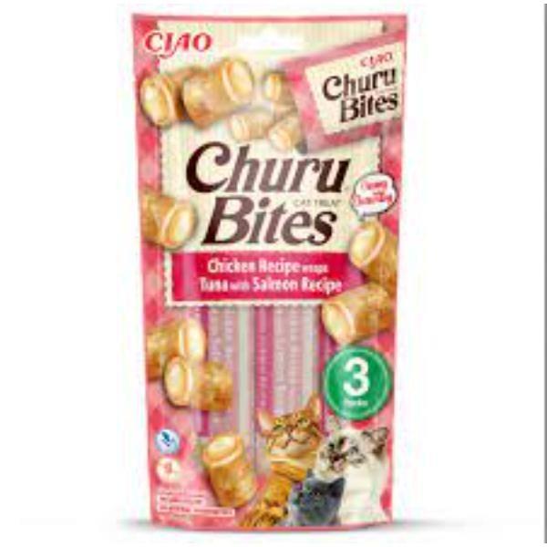 CHURU CAT BITES ATUN CON SALMON 3X10G